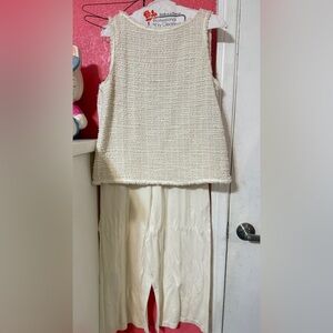 Max Studio Cream Sleeveless Top Set